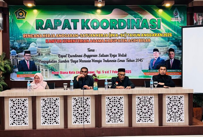 Kepala Kankemenag Aceh Besar Tutup Rapat Koordinasi RKA-SK 2026 di Lhokseumawe