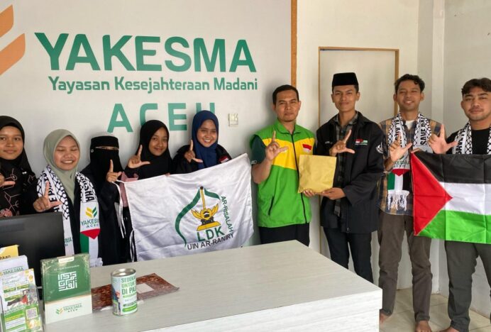 LDK Ar-Risalah Salurkan Donasi Palestina ke Yakesma dan Rumah Zakat Aceh