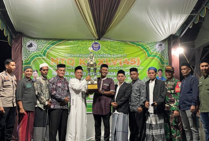 Kafilah Gampong Lampanah Tunong Juara Umum MTQ Kemasjidan Asy Syuhada Lampanah Ke 45