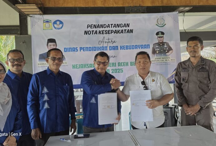Disdikbud Kembali Teken Nota Kesepakatan dengan Kejari Aceh Besar