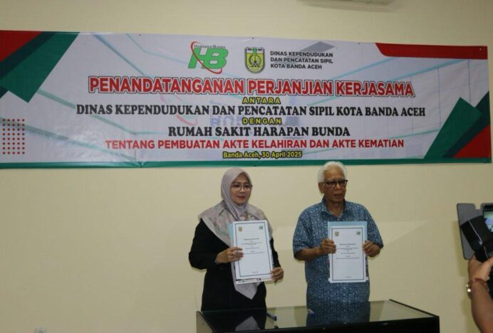 Tingkatkan Cakupan Akta kelahiran, Disdukcapil Banda Aceh Jalin Kerja Sama dengan Tiga Rumah Sakit