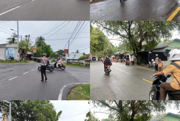 Satlantas Polres Sabang Atur Arus Lalu Lintas dalam Strong Point Pagi