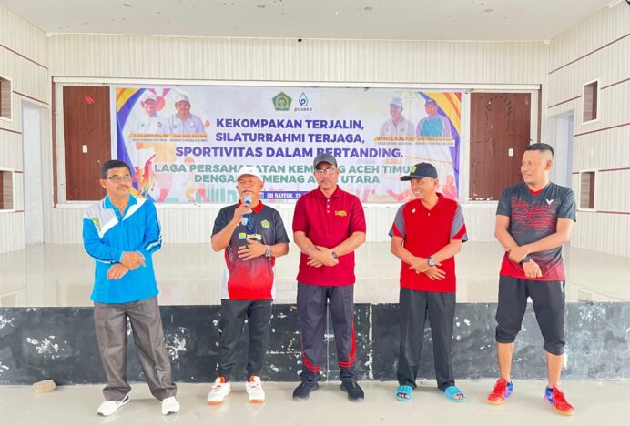 Kuatkan Silaturahmi, Kemenag Aceh Timur Gelar Laga Persahabatan dengan Kemenag Aceh Utara