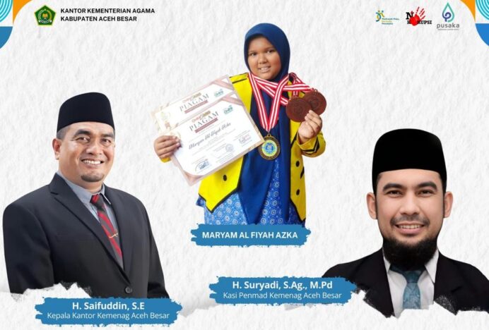 Siswi MIN 27 Aceh Besar Wakili Daerah di Olimpiade IPA dan Bahasa Inggris Tingkat Nasional