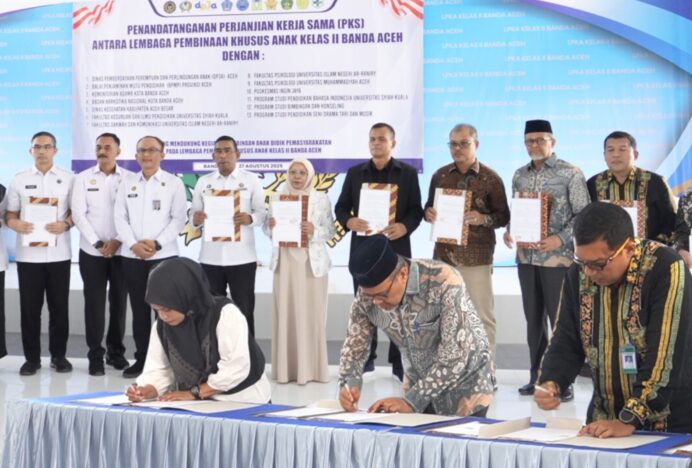 Kakankemenag Banda Aceh Teken PKS dengan LPKA Kelas II Banda Aceh