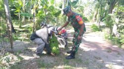Panen Pisang Bareng Warga, Babinsa Montasik Dorong Ketahanan Pangan Desa