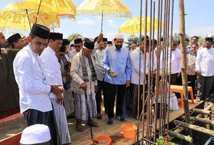Gubernur Aceh Letakkan Batu Pertama Masjid Baitut Taqwa di Aceh Utara