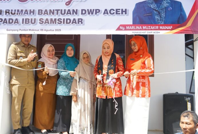 DWP Aceh Serahkan Rumah Sangat Sederhana kepada Warga Miskin Ekstrem di Aceh Jaya