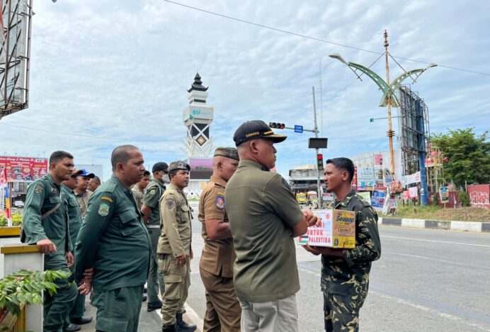 Satpol PP dan WH Aceh Besar Patroli Ketertiban Umum di Lambaro