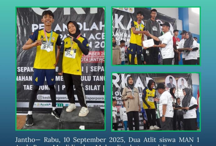Dua Atlet MAN 1 Aceh Besar Raih Medali di PORKAB 2025