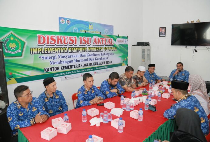 Wujudkan Asta Protas, Kemenag Aceh Besar Gelar Diskusi Isu Aktual Gampong Moderasi