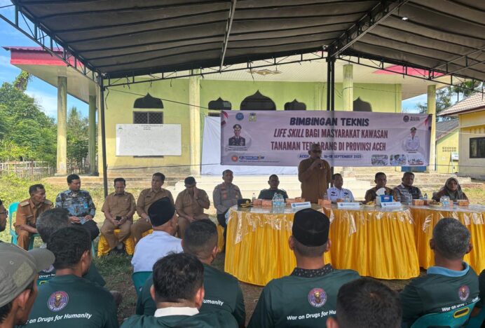 Pemkab Aceh Besar Apresiasi BNN Gelar Program Bimtek Life Skill Masyarakat Kawasan Tanaman Terlarang