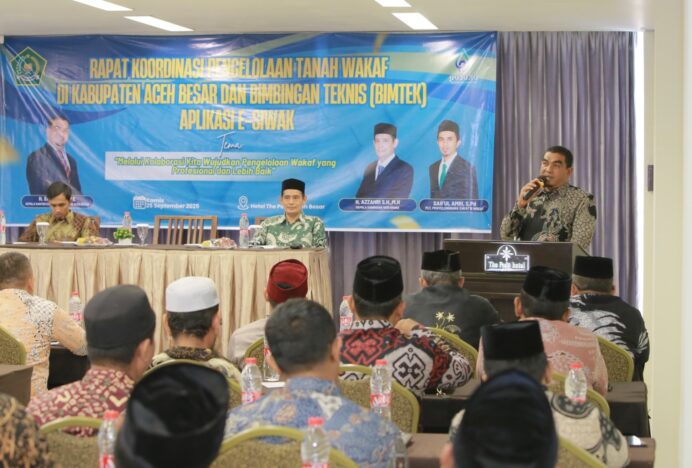 Kemenag Aceh Besar Gelar Rakor Pengelolaan Tanah Wakaf dan Bimtek Aplikasi E-Siwak