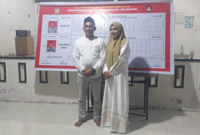 Agustiar Terpilih Sebagai Keuchik Meunasah Papeun, Siap Persatukan Kembali Warga