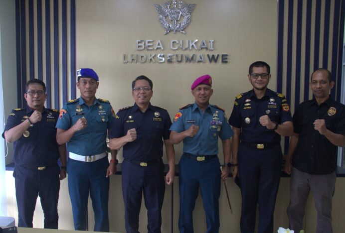 Bea Cukai dan Lanal Lhokseumawe Perkuat Kolaborasi Pengawasan Laut