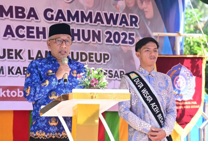 Asisten I Sekda Aceh Besar Sambut Tim Penilai Gammawar Aceh 2025 di Miruek Lamreudeup