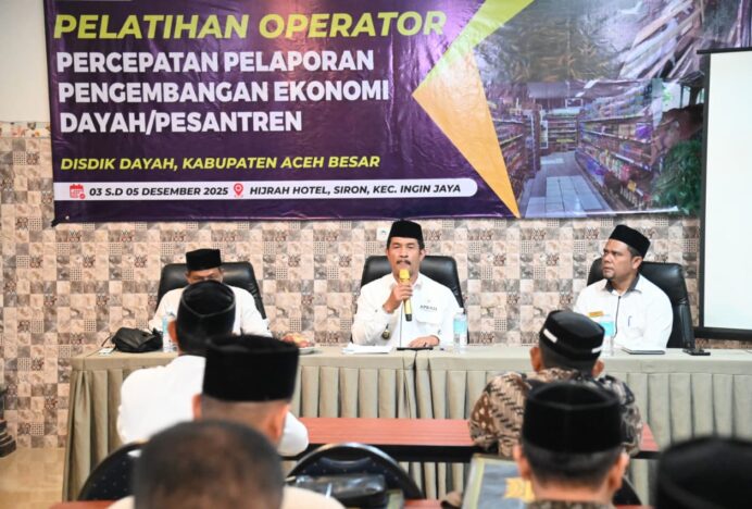 Disdik Dayah Aceh Besar Gelar Pelatihan Operator Percepatan Pelaporan Pengembangan Ekonomi Dayah