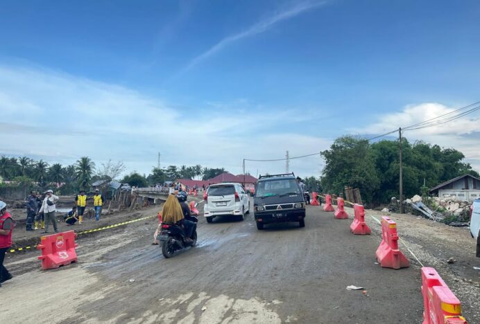 Jembatan Krueng Meureudu Kembali Dibuka, Akses Lintas Timur Aceh Normal Bertahap
