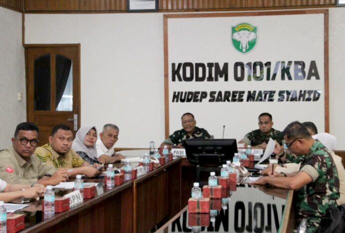 Matangkan Rencana YTP, Kodim 0101/KBA Gelar Pertemuan Lintas Sektoral