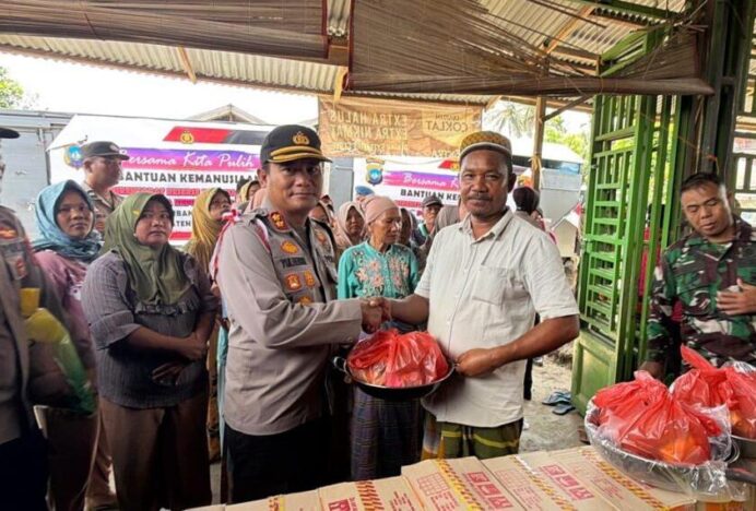 Polres Agara Salurkan Bantuan Kemanusiaan Dirkrimsus Polda Kepri