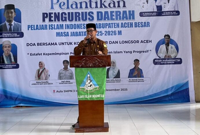 PD PII Aceh Besar Resmi Dilantik, Pemkab Dorong Peran Pelajar Hadapi Tantangan Digital