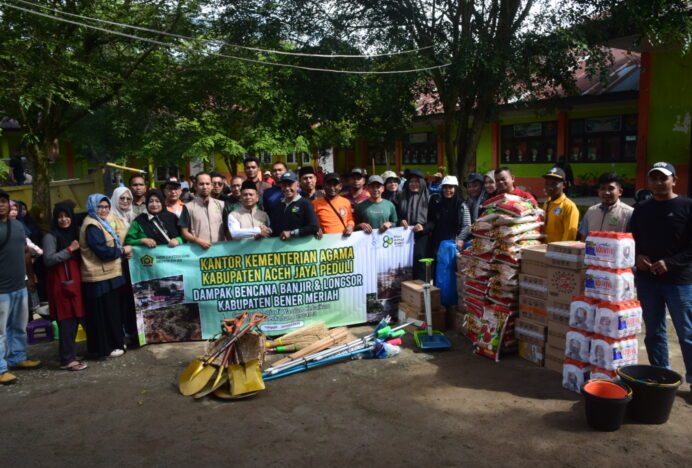 Gotong Royong Kemanusiaan, Kemenag Aceh Barat dan Aceh Jaya Bantu Pemulihan MIN 8 Bener Meriah