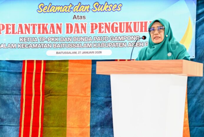Waket I TP PKK Aceh Besar Ajak Ketua PKK Gampong di Baitussalam Bangun Sinergi dan Wujudkan Generasi Emas