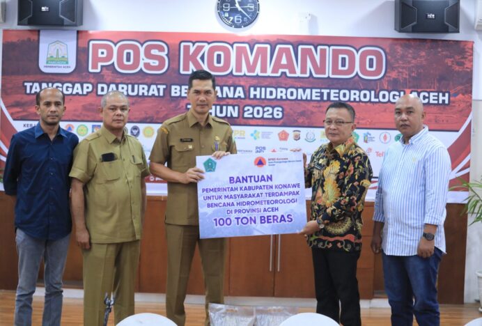 Pemkab Konawe Salurkan Bantuan 100 Ton Beras untuk Korban Bencana Aceh