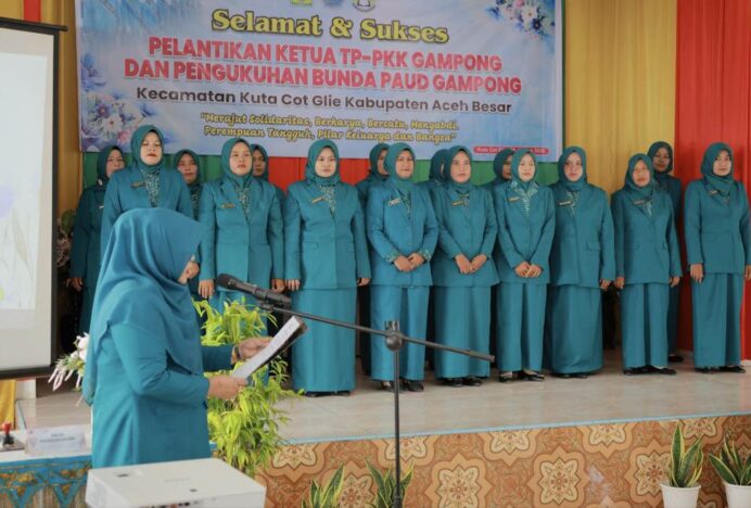 18 Ketua TP PKK dan Bunda PAUD Gampong di Kuta Cot Glie Dilantik