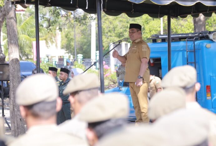 Bupati Aceh Besar Pimpin Gelar Apel Bersama Satpol PP dan WH