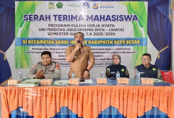 Camat Darul Imarah Terima 610 Mahasiswa KKN Unaya 2026