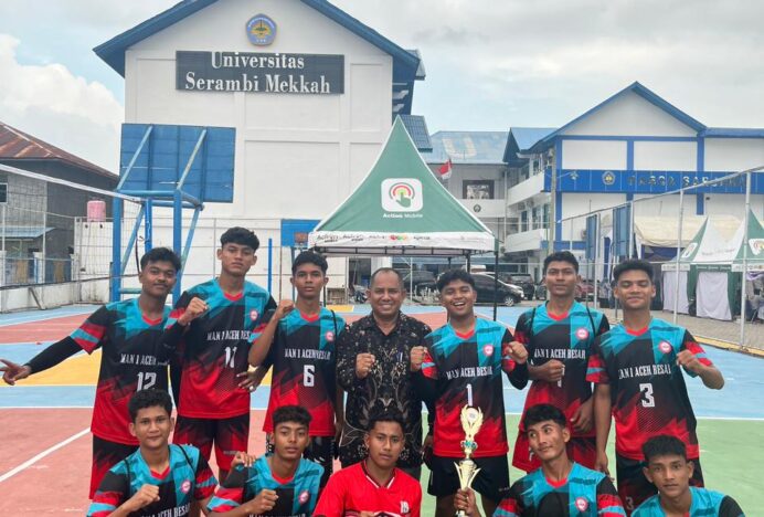 Tim Voli MAN 1 Aceh Besar Raih Juara II Turnamen Voli Universitas Serambi Mekkah