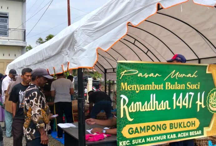 Subsidi 50 Persen, Pasar Murah Gampong Bukloh Disambut Antusias Warga