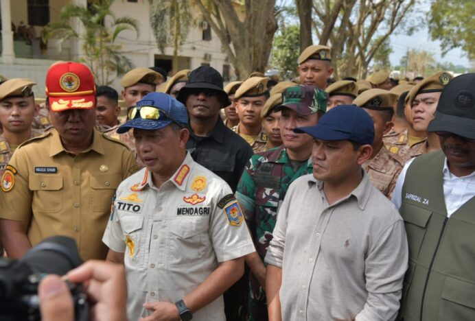 Wagub Aceh Dampingi Mendagri Hadiri Apel Pemulangan Satgas Kemendagri Gelombang I di Tamiang