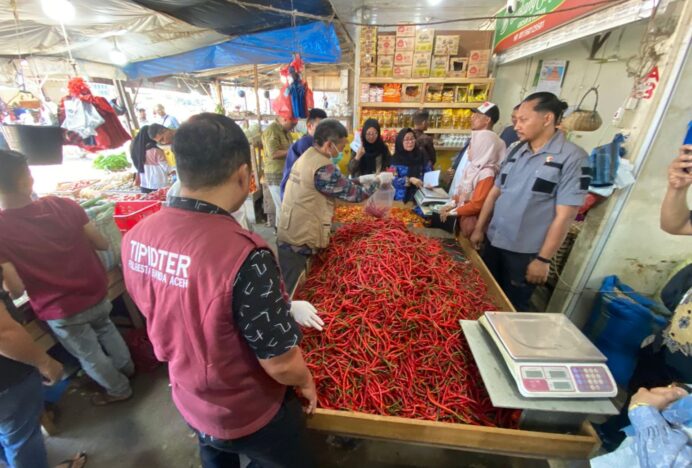 Jelang Ramadhan, Satgas Pangan Polresta Banda Aceh Sidak Pasar dan Gudang Sembako