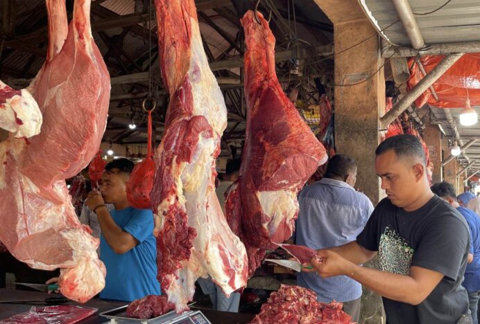 Jelang Meugang Puasa, Harga Daging di Pasar Induk Lambaro Melonjak