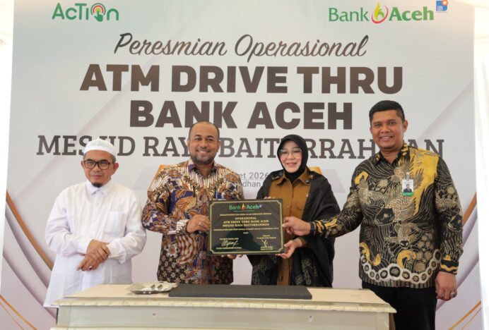 Bank Aceh Resmikan ATM Drive Thru di Kawasan Strategis Taman Kota Banda Aceh