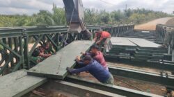 Yon Zipur 16/DA Kebut Pembangunan Jembatan Bailey Blang Reubik–Buket Sendang Aceh Utara