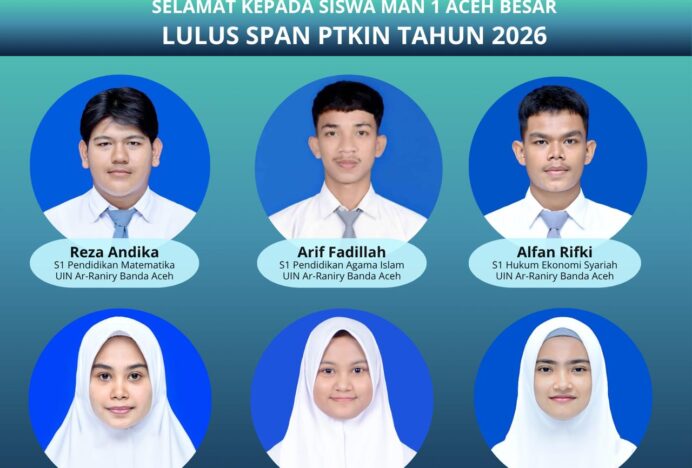 21 Siswa MAN 1 Aceh Besar Lulus SPAN PTKIN 2026