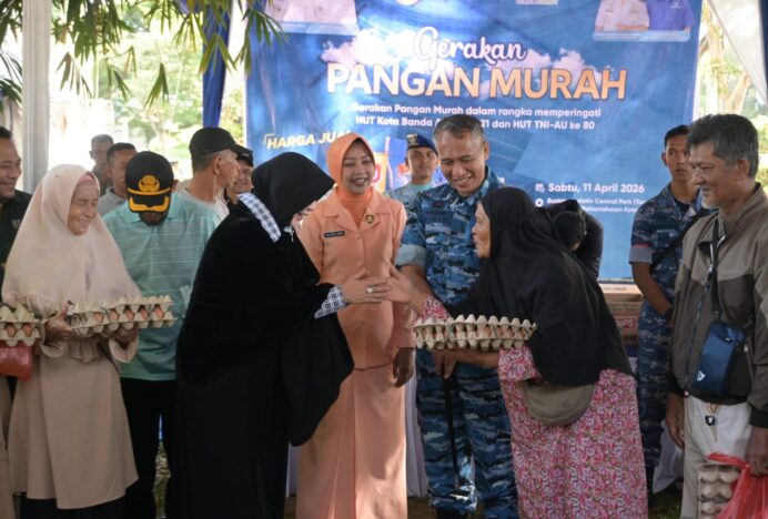 Lanud SIM dan Pemko Banda Aceh Gelar Gerakan Pangan Murah