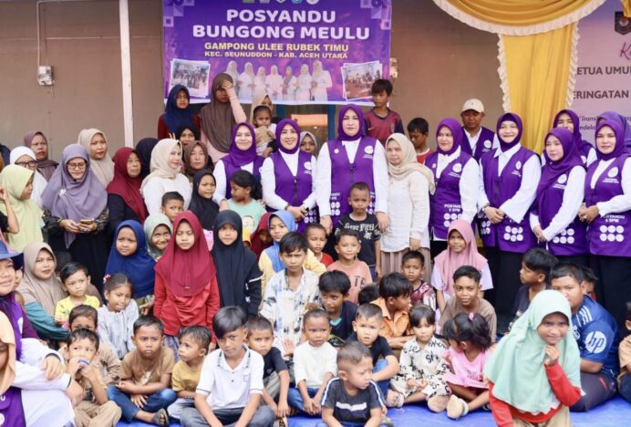Peringati Hari Posyandu Nasional di Langkahan, Ketum Posyandu Sosialisasi 6 SPM