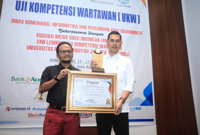 Sekda Aceh Buka UKW dan Seminar Nasional AMSI Aceh, Tekankan Penguatan Ekosistem Media Pascabencana