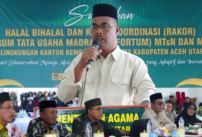 Perkuat Sinergi, Forum Tata Usaha  Madrasah (Fortum) MTsN dan MA Aceh Utara Gelar Halal Bihalal dan Rakor