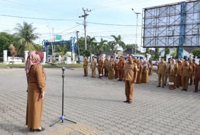 Apel Pagi Dinsos Aceh, Perkuat Disiplin dan Kekompakan Dan Budaya Kerja Bersih
