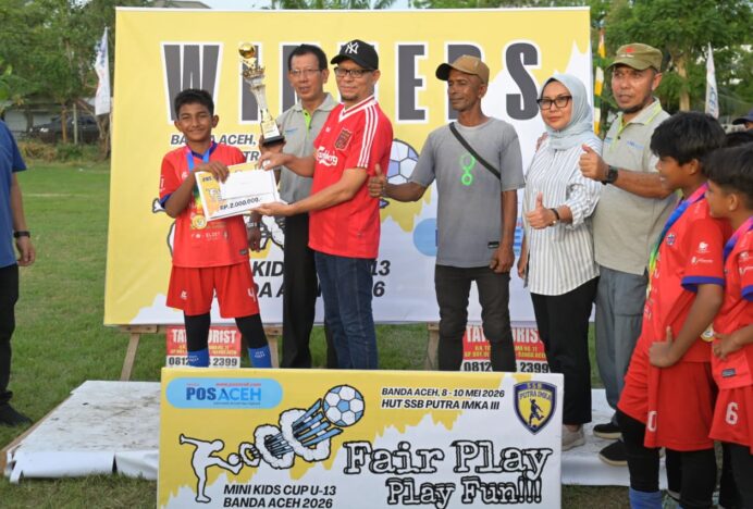 Barona FC Juara Mini Kids Cup U-13 Banda Aceh 2026 HUT ke-3 SSB Putra IMKA