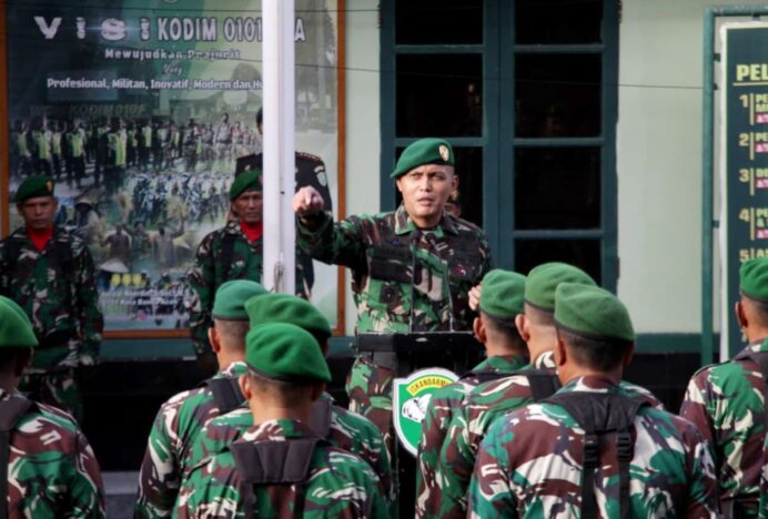 Dandim 0101/KBA Tegaskan Disiplin Prajurit