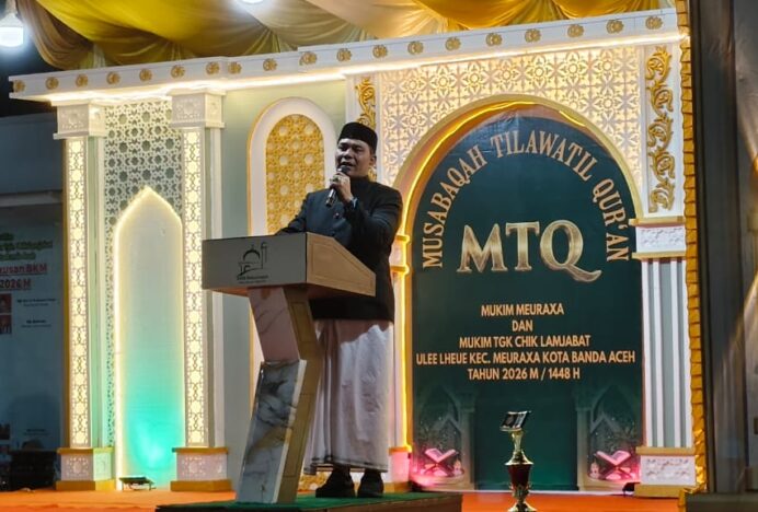 Ketua BKM Masjid Jamik Baiturrahim Ajak Warga Jaga Khazanah Islam saat Pembukaan MTQ di Kecamatan Meuraxa