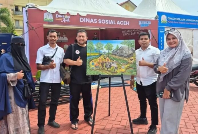 Lukisan Karya Penyandang Disabilitas Binaan Dinsos Aceh Meriahkan Bhayangkara Fest 2026