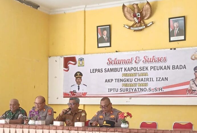 Forkopimcam Peukan Bada Gelar Lepas Sambut Kapolsek