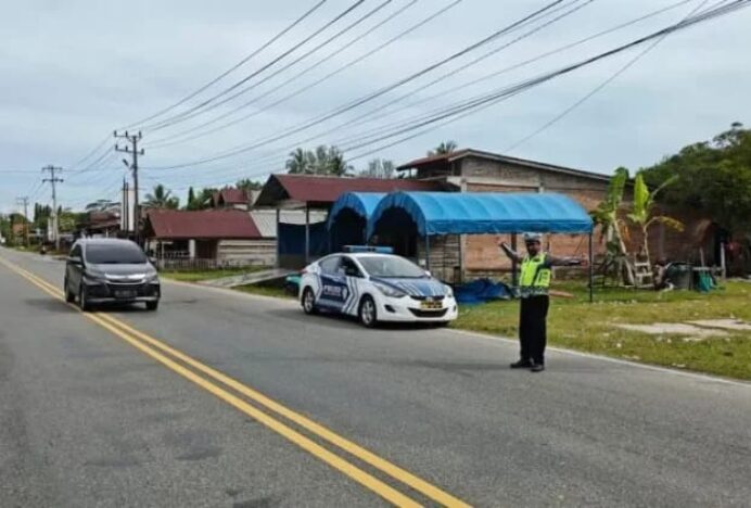 Satlantas Polres Aceh Jaya Patroli Kamseltibcar Lantas